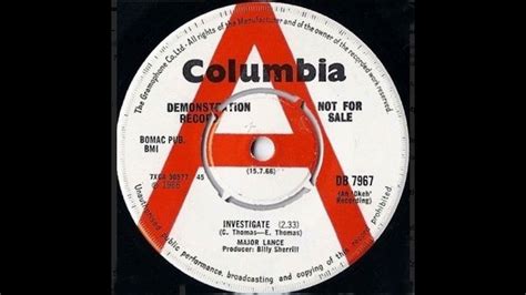 Major Lance Investigate Uk Columbia Records Demo Published 1966