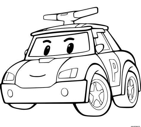 Les meilleurs jeux de coloriage sur jeux pour tout petit! Coloriage voiture de police materinelle facile - JeColorie.com