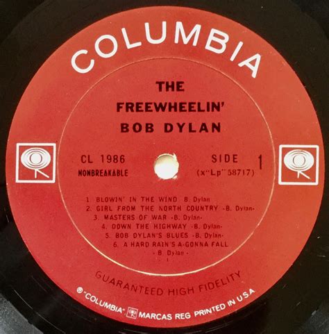 Bob Dylan Original Freewheelin Lp With 4 Unreleased Tracks One