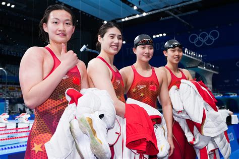 Team China Win Swimming Relay Gold At Tokyo Olympics Cgtn