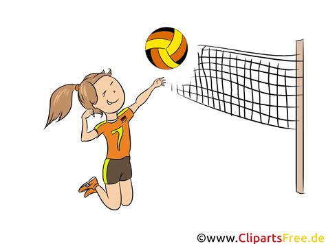 Playing Volleyball Clipart