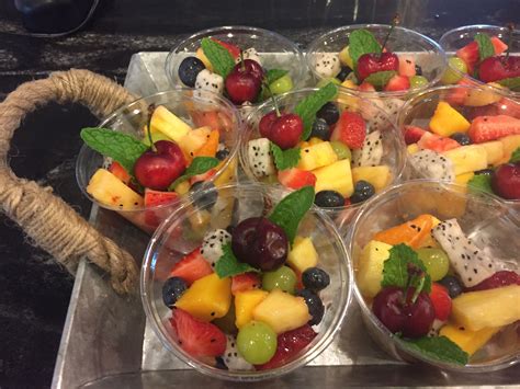 Fruit salad is a staple of hotel breakfast buffets and brunch spots (and hospital cafeterias and elementary schools) everywhere—but it's rarely any good. Fruit Salad Cups Ingredients: 1 mango diced 1 qt ...