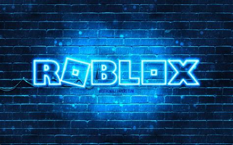 Descargar Fondos De Pantalla Logo Bleu Roblox K Mur De Briques Bleu Logo Roblox Jeux En