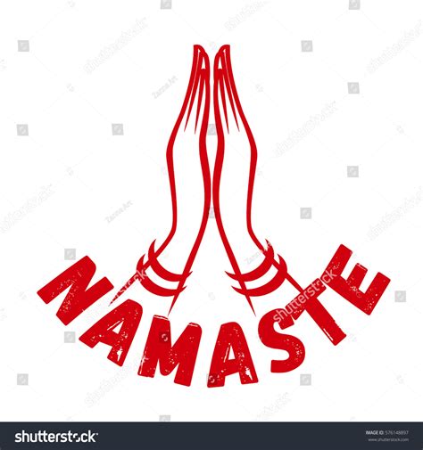 Indian Womans Hand Greeting Posture Namaste Stock Vector Royalty Free