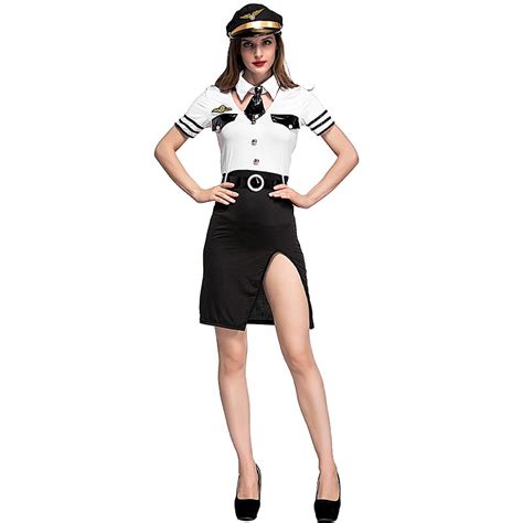 Ladies Sexy Air Hostess Stewardess Flight Attendant Pilot Captain