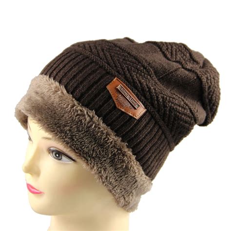 Men Winter Warm Knitting Hat Soft Warm Knitted Cap