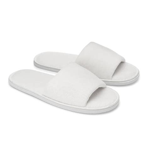 Registry Velour Open Toe Slippers One Size Fits Most White Terry
