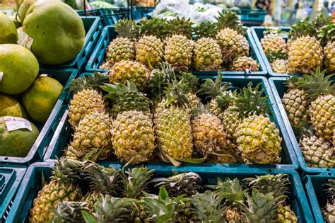 Pineapple Sell In Local Traditional Market Photo Taken In Bogor Jakarta