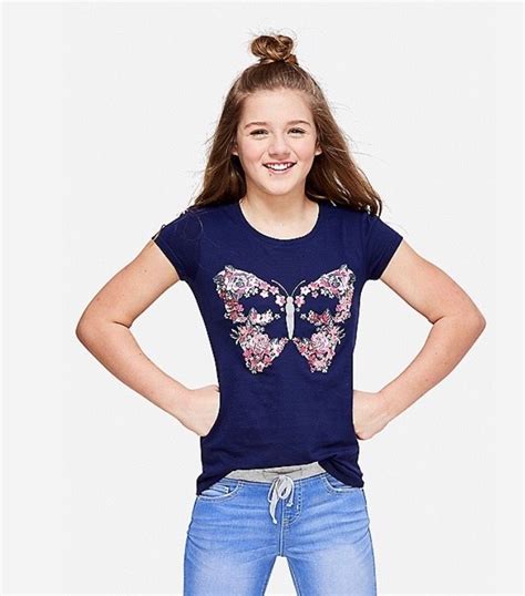 Floral Butterfly Graphic Tee Justice Clothing Girls Tshirts Clothes