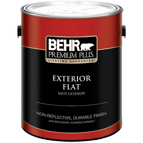 Covers up to 16 sq. BEHR Premium Plus 1 gal. Ultra Pure White Flat Exterior ...