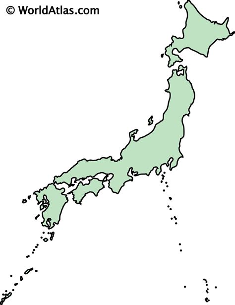 Blank Map Japan Outline Map Of Japan Japanese Prefectures Blank Images