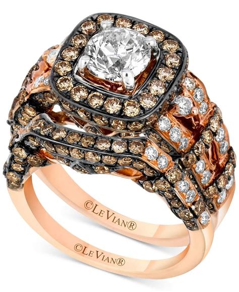 Bridal Chocolate Diamond Wedding Ring Sets Jenniemarieweddings