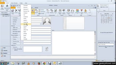 Microsoft Outlook 2010 Create Contacts Using Contacts Youtube