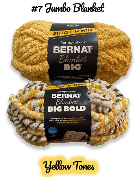 Yellow Colors Bernat Blanket Big Bold Yarn Stitch N Win 7 Etsy