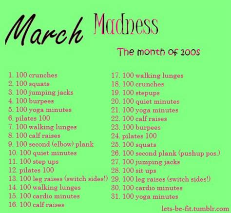 You Can Do As Many As You Want Everyday March Fitness Challenge