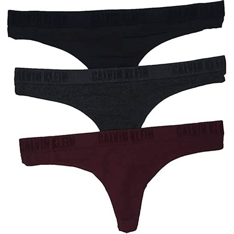Calvin Klein Calvin Klein Underwear Women`s Carousel Thong 3 Pack Black Bardo Small
