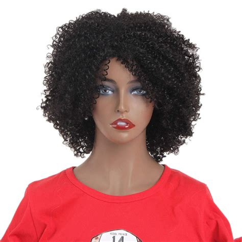 short messy afro kinky curly wig for black women realistic synthetic s