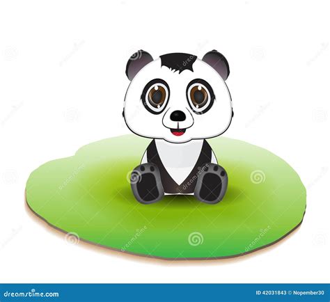 Sitting Cute Panda Stock Vector Image 42031843