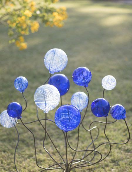 Art Glass Globe Sculpture Glass Art Garden Art Diy Glass Flowers
