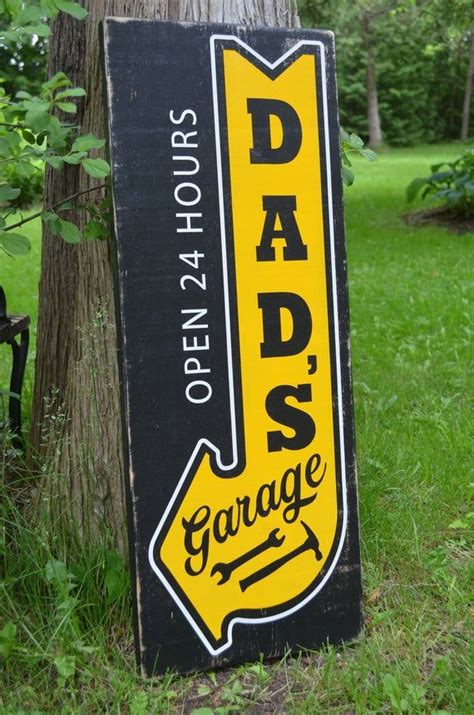 Garage Sign Dads S Garage Rustic Wooden Sign Mancave Etsy Canada