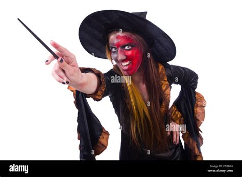 Scary Witch In Halloween Concept Stock Photo Alamy