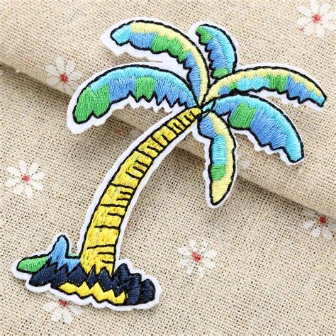 Coconut Tree Fruit Patches Wearing Crown Embroidered Patches Iron On
