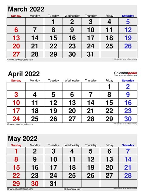 April 2022 Calendar Templates For Word Excel And Pdf