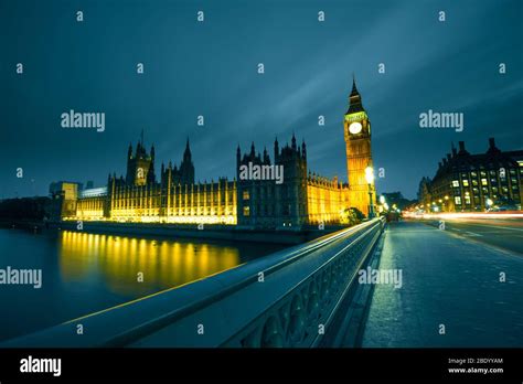 Westminster Abbey And Big Ben In London Skyline At Night London Uk