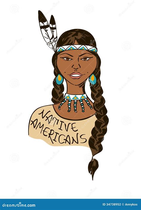 clipart of a happy native american indian woman peeki