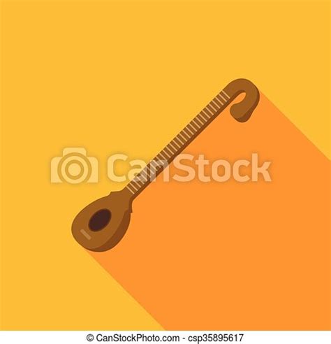 Instrument Veena Flat Indian Musical Instrument Veena Vector Flat