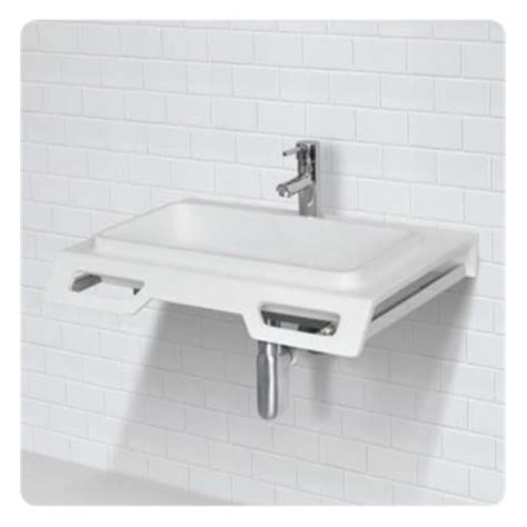 Solid Surface Ada Compliant Wall Mount Lavatory Sink With Splash Guard