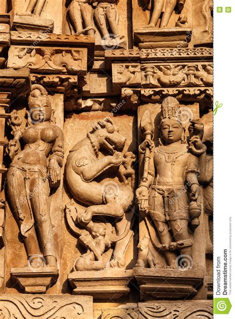 Famous Sculptures Of Khajuraho Temples India Stock Photo Image Of