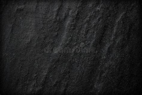The Dark Grey Black Slate Stone Wall Texture Background Stock Photo