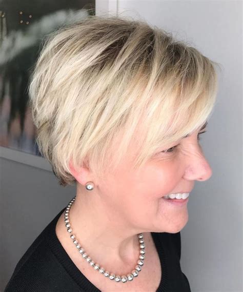 Over Blonde Pixie With Side Bangs Womens Hairstyles Modern