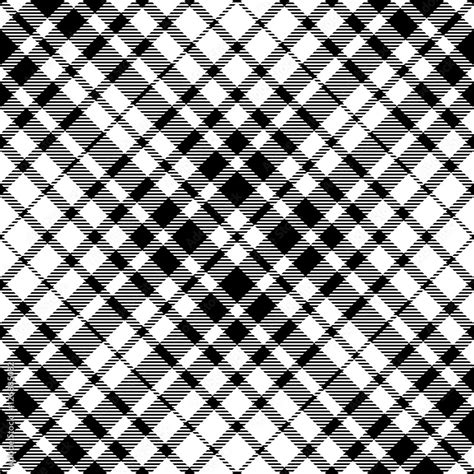 Seamless Black And White Tartan Plaid Pattern Traditional Checkered