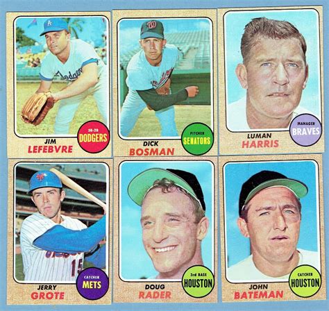 1968 TOPPS VINTAGE LOT OF 10 NM EX MT CLEAN BACK NO CREASES FREEHAN