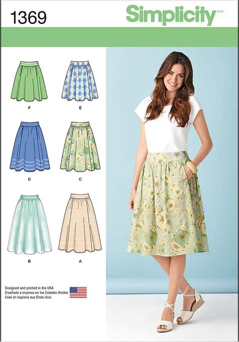 Simplicity Sewing Pattern 1369 Misses Skirts In Three Lengths Size