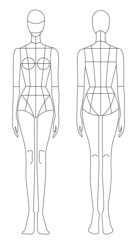 Front And Back Style Line Fashion Croquis