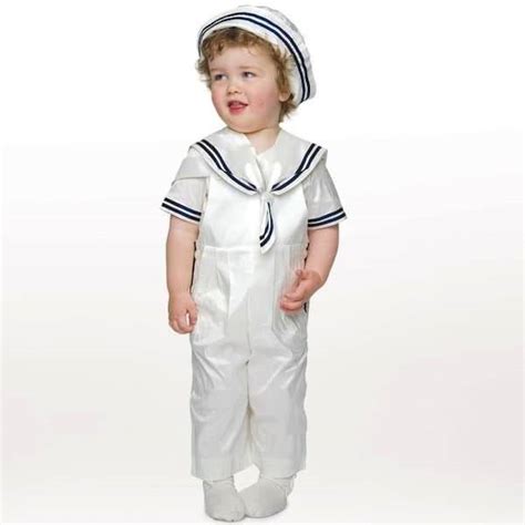 Little Darlings Baby Boys Ivory Silk Duke Sailor Suit And Hat
