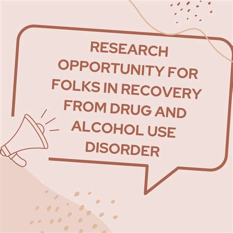 Research Opportunity For Folks In Recovery From Drug And Alcohol Use Disorder Chronic Sex