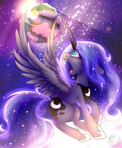 Princess Luna On The Moon By Kateponylover On Deviantart