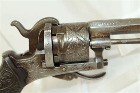 Belgian Pinfire Revolver Fagnus Clement Engraved Revolver Antique