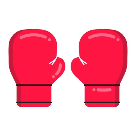 Red Boxing Gloves Flat Style Design Vector Illustration Icon Sign