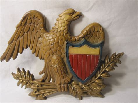 vintage sexton american eagle w shield metal wall plaque 7 wide