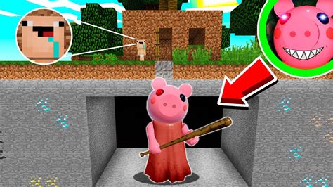 Bebe Noob Vs Piggy Gigante Debajo De Su Casa En Minecraft Troll