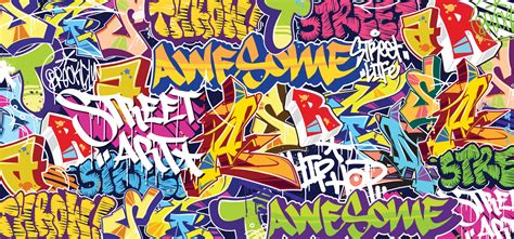Colorful Graffiti Wall Art Background Street Art Hip Hop Urban Vector Illustration Background