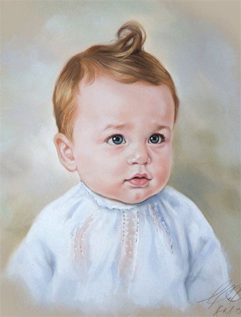 Portrait Painting Pastel Of A Baby Boy Etsy Child Portrait Painting