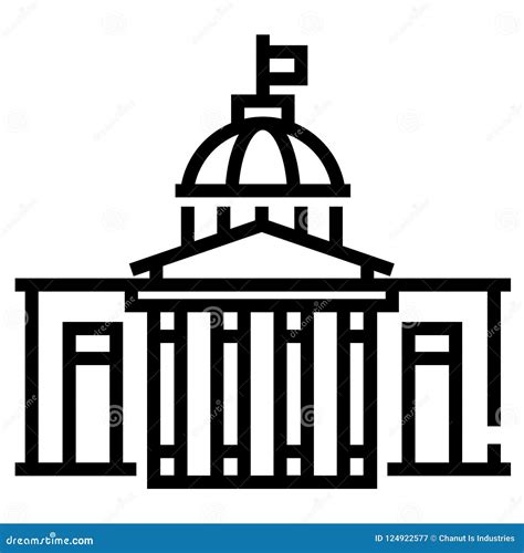Government Building Line Illustration Stock Vector Illustration Of