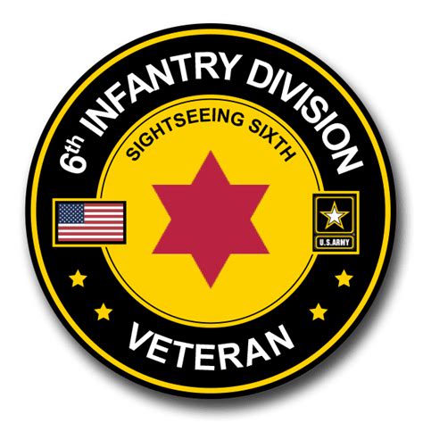 6th Infantry Division Veteran Decal Us Army Division Veteran Decals