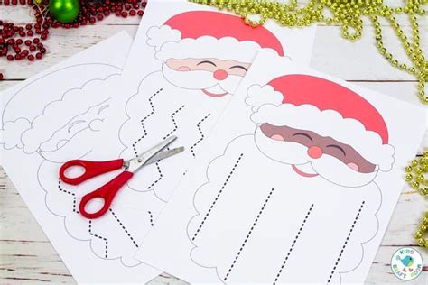 Santas Beard Christmas Scissor Skills Activity Kids Craft Room